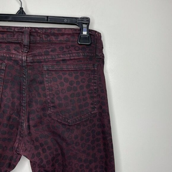ACNE Skinny Jeans Womens 36 US 6 Kick Print Wine Denim EUC Low-Rise Crop Dot - Picture 4 of 7